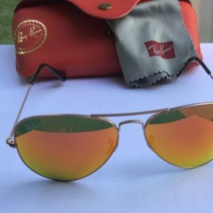 Ray Ban 3025 Large Aviator Mirror Sunglasses